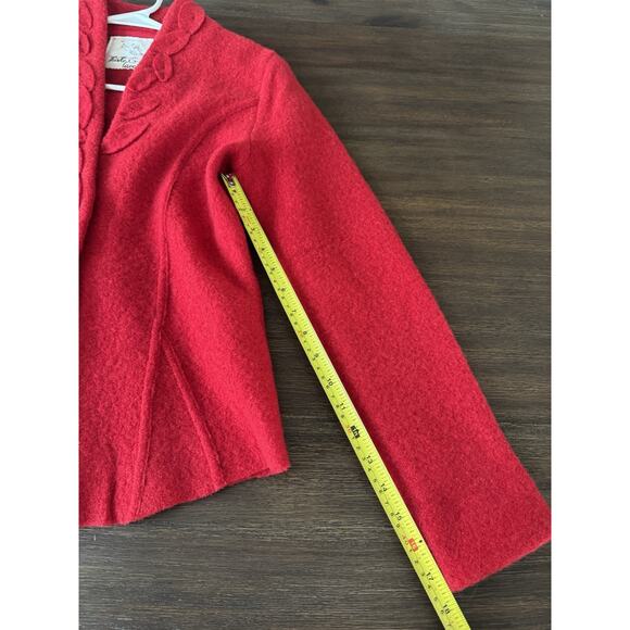 Anthropologie Boiled Wool Jacket Red Thistle & Lavender S - Picture 4 of 8